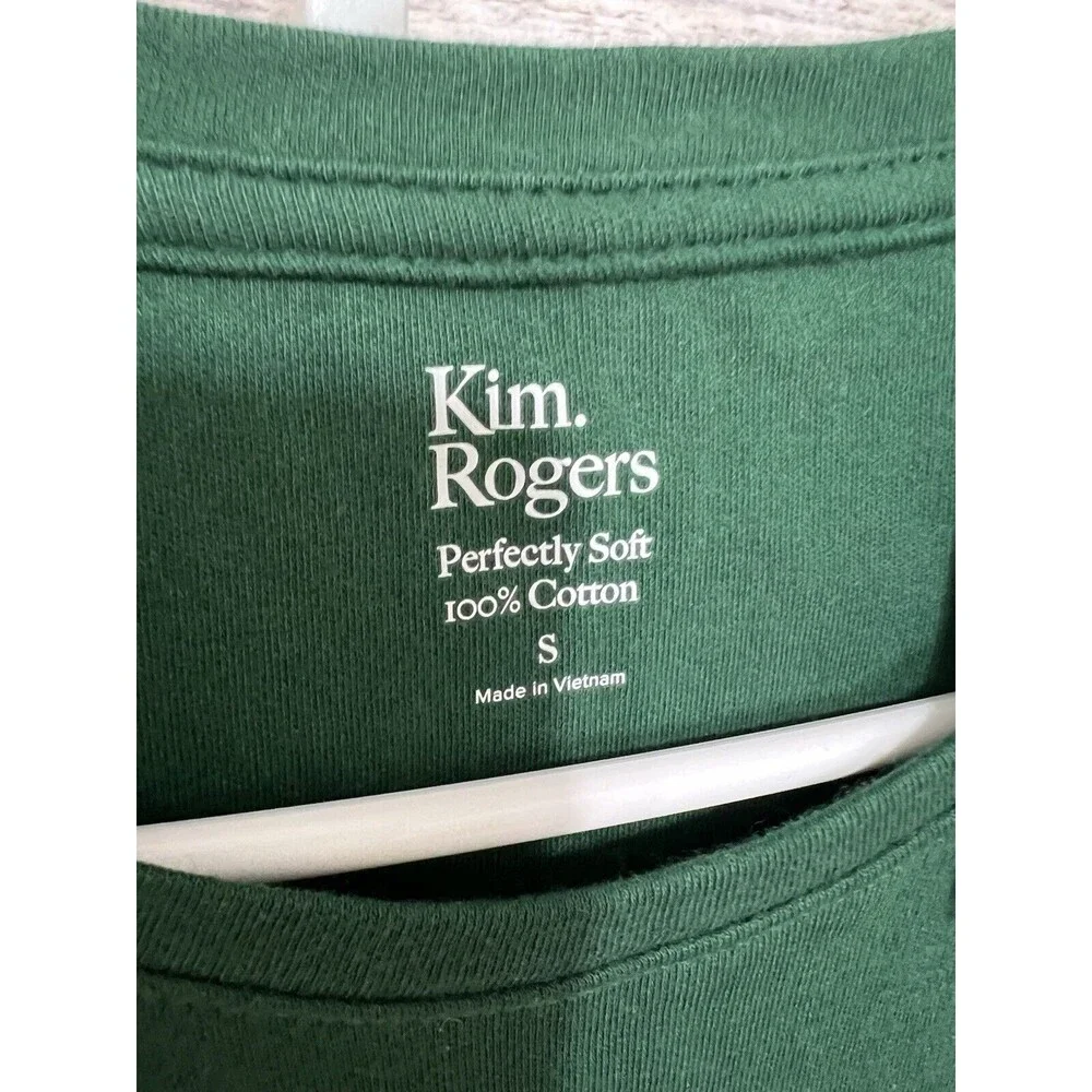 KIM ROGERS NWT Women's Christmas Boston Terrier With Antlers Top Green Small - Picture 5 of 9
